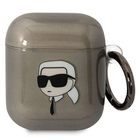Protective case for headphones Karl Lagerfeld for AirPods 1/2 cover black/black Karl`s Head